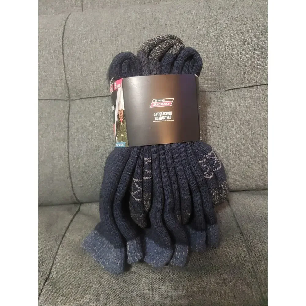 Dickies Crew Socks Size 6-12 Acrylic Blend Heavy Thermal 3 pair Steel Toe NEW